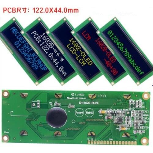 16PIN Big Size 1602B-OLED Screen Module WS0010 Controller (English/Japanese/Russian/Western Europe) SPI/Parallel Interface
