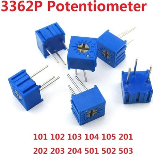 20PCS 3362P-101 102 103 104 105 201 202 203 204 501 502 503 potentiometer 100R/1K/10K/100K/1M/200R/2K/20K/200K/500R/5K/50K
