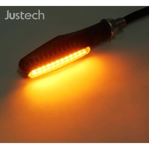 Justech 4pcs Universal Flowing Waterproof Motorcycle Motorbike LED Turn Signal Indicator Amber Light for 10MM hole