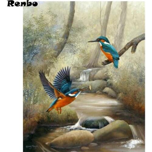 5D DIY Diamond Painting Kingfisher Cross Stitch Full Round Square Diamond Embroidery animal bird Diamond Mosaic Handmade hobby