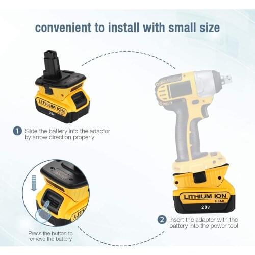 Dewalt DCA1820 20V Battery Adapter for Dewalt 18V Tools Convert Dewalt 20V Lithium Battery for Dewalt 18V Battery