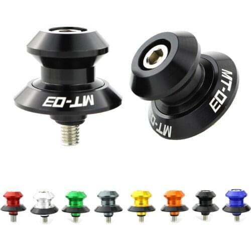 For YAMAHA MT03 MT-03 2006 2007 2008 2009 2010 2011 2012 Swing Arm Sliders Spools Stand Bobbins CNC Aluminum Alloy
