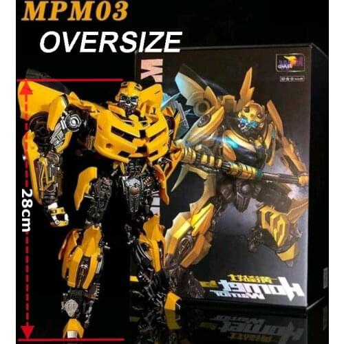 Transformation Bee MPM03 MPM-03 Super Oversize 28CM Movie Yellow Alloy With Big War hammer Action Figure Robot Toys