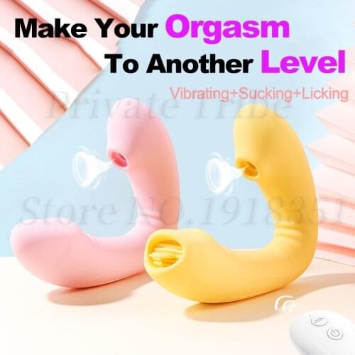 10 Modes Vagina Nipple Clitoris Sucker Dildo Vibrator Sex Toys for Woman Wireless Control Blowjob Licking Vibarting Machine