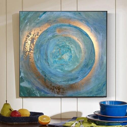 Modern Blue Gold Canvas Painting Abstract Scandinavian Posters and Prints Quadro Wall Art for Living Room Home Decoration Cuadro