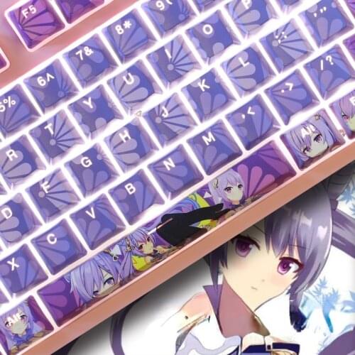 Original God Game Animation Engraving Transparent Engraved Mechanical Keyboard Keycap Cherry OEM High PBT Material 104 Keys