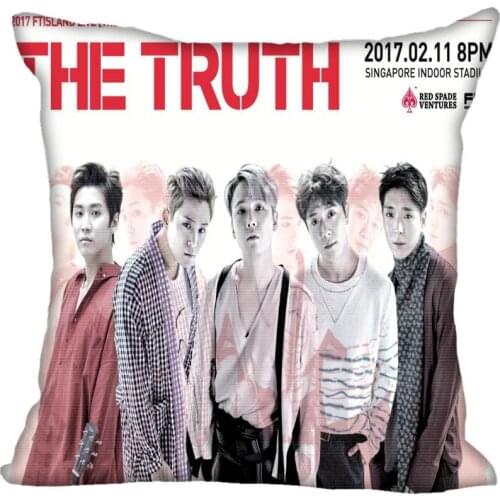 Korea-Pop FTISLAND Printing Square silk Satin Pillowcases 35x35cm,40x40cm One Side Printed Customize your image gift