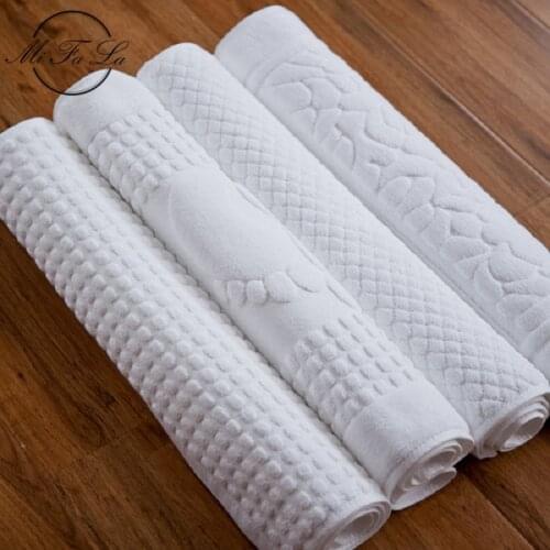 100% Cotton Footprint Home Hotel Flool Mat Bathroom Towels Absorbent Non-slip Carpets Step Foot Pad Bath Mat Kitchen Rug 75x45cm