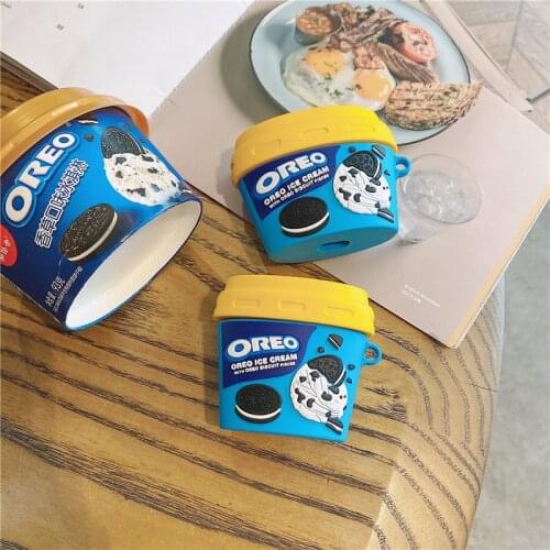 Creative 3D Oreo Ice Cream Silicone Case For Airpods 1 2 Protective Bluetooth Wireless Earphone Cover For Apple Airpods Pro Case