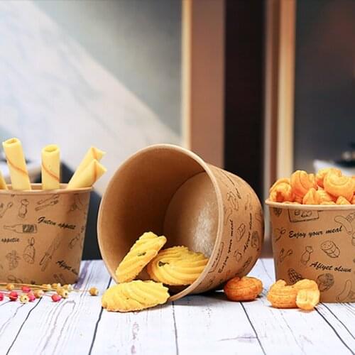 Cattle Paperboard Bowl Disposable Dinner Salad Box Take Away Dinnerware Lunch Food Container Food Grade Liquid Wrapping Tools
