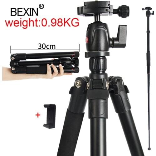 BEXIN MS12 Travel Lightweight tripod aluminum alloy 5-section retractable tripod monopod for digital SLR camera smartphone