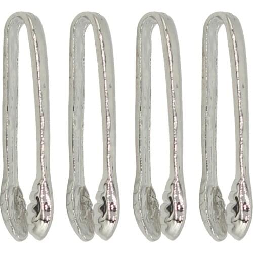 4 Pieces Miniature Metal Food Clip Tongs Cookware for 1/12 Dollhouse Kitchen Accessories