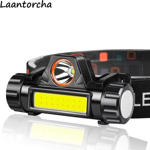 Mini Led Headlamp Portable COB Flashlight Lantern Rechargeable Waterproof Ultra Bright Headlamps Outdoor Night Fish Camp Light