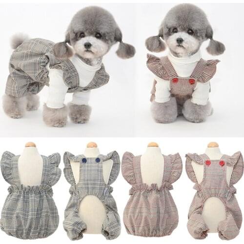 Fashion Dog Clothes Puppy Classic Butterfly Sleeve Dress Small Dog Pet Cat Spring Summer Pet Cute Costume Dog Cloth Dog Dresses