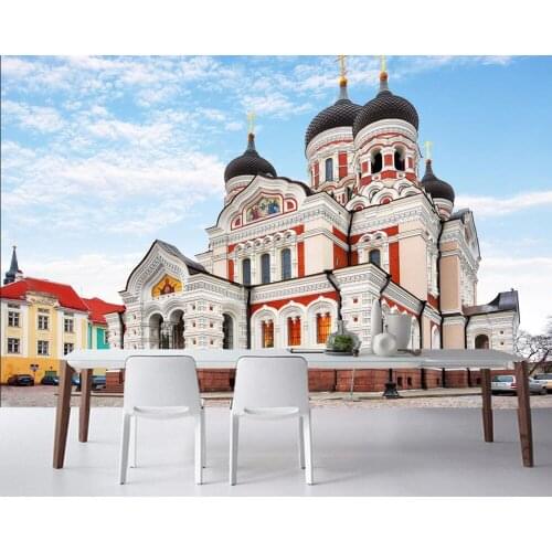 Papel de parede Houses Italy Milan Reflection Town square Cities Building wallpaper, living room sofa TV wall bedroom murals