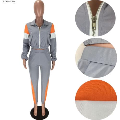 Solid Casual Tracksuit Women Sports 2 Pieces Set Zipper Jacket Sweatshirt And Pants Sportwear Suit 2020 Sweatpants Outfits
