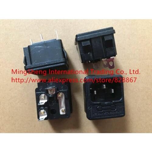 Original new 100% supply black band fuse holder power socket AS-03 AS-06 10A 250V all copper AC socket