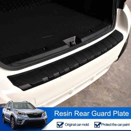 QHCP Resin Trunk Trim Guard Plate Rear Bumper Protector Tail Strips Cover For Subaru Forester XV Outback 2013-2019 Car Styling