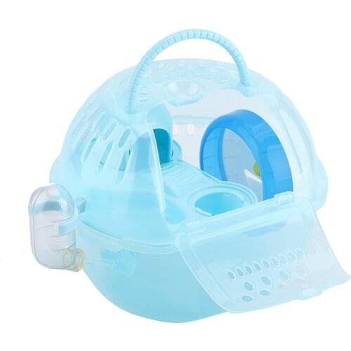 Portable Hamster Cage Transparent Plastic Mouse House Fully-equipped Small Animals Accessories Pet Products