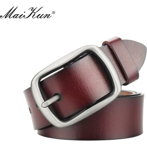 Maikun Mens Fashion Genuine Leather Belt Business Casual Plus Size Belt Popular Mens Birthday Gift