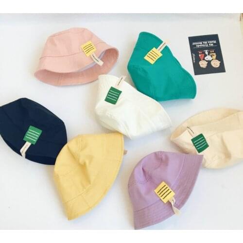Korean Candy Color Baby Boys Girls Hat Spring Summer Cotton Outdoor Sunscreen Hat for 2-7 Years Kids