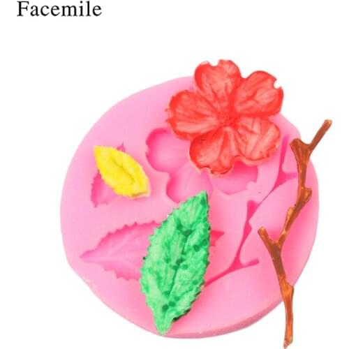 Silicone Mold Fondant Cake Decorating Tools Peach Blossom Cookie Candy Mould For Fondant Cakes Decoration Baking Mold Cake Mold