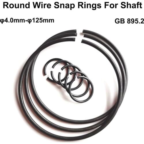 Carbon Steel Round Wire Snap Rings For Shaft Inner Diameter 4.0mm-125mm GB895.2
