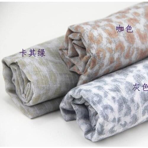 Tencel/Nylon Slub Khaiki Green Gray Brown Leopard Very Thin Fine Fabric for Handmade Summer Fashion Apparel Dress Shirt Blouse