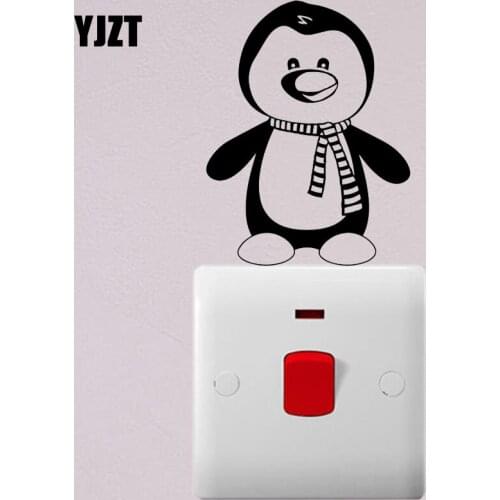 YJZT Penguin Cartoon Animal Vinyl Decal Wall Switch Sticker Children Room Decor S19-0287