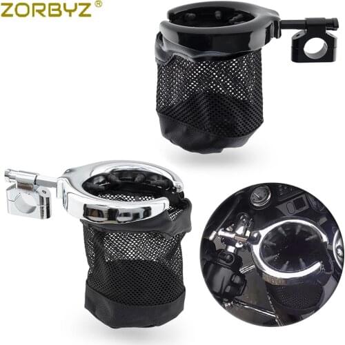 ZORBYZ 22mm 25mm Motorcycle Handlebar Cup Holder Metal Drink Basket Fits For Harley Dyna Fat Bob For Honda For Kawasak Custom