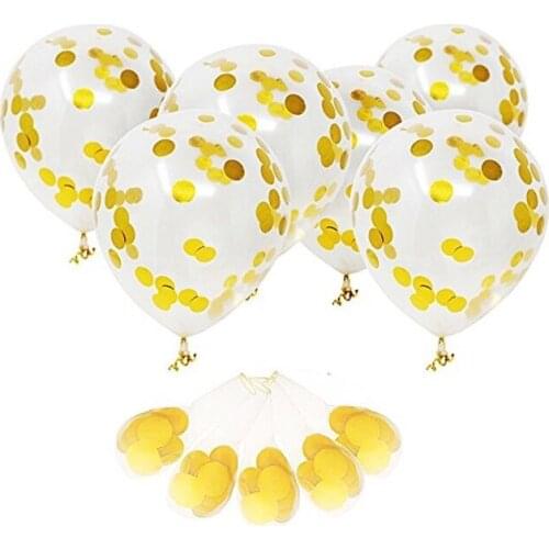 10pc 12inch Confetti Balloon Helium Happy Birthday Balloon Gaint Transparente Air Balloons Birthday Party Decorations Kids