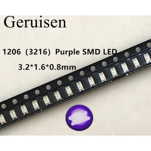 2000PCS 1206 purple/uv smd super bright lamp lights-emitting diodes 390-410NM 3..2*1.6*0.8MM SMD 1206 LED DIODES