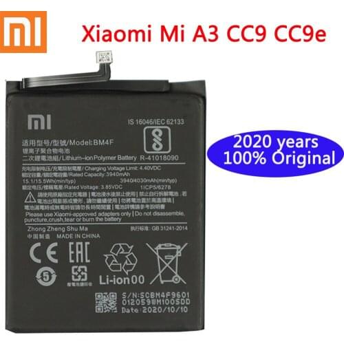 4030mAh New BM4F 100% Original XIAO MI Phone Battery for Xiaomi Mi A3 CC9 CC9e Replacement Batteries Xiaomi bateria CC9 Mi9 Lite