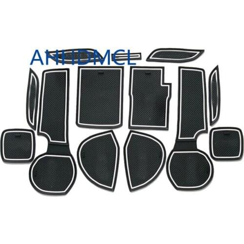 AHHDMCL Car Door Groove Mat Gate Slot Cup Armrest Storage Pad Mat For Suzuki S-Cross