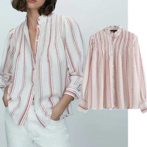 Jenny&Dave Women Blouse England Style Fashion Elegant Striped Casual Blouse Women Blusas Mujer De Moda Autumn Shirt And Tops