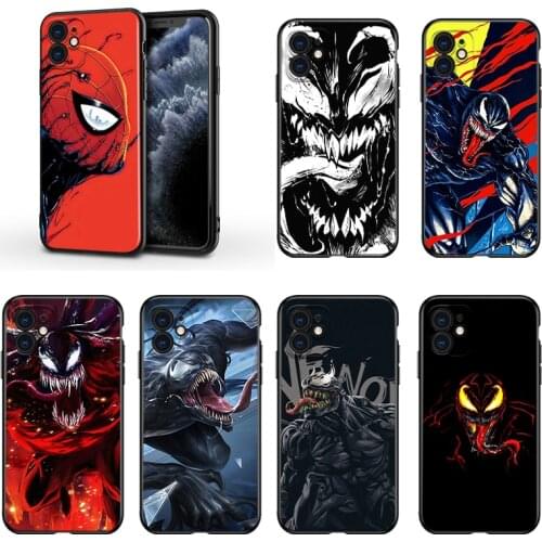 Marvel Avengers Super Hero Venom For Apple iPhone 13 12 11 Mini XS XR X Pro MAX SE 2020 8 7 6 5 5S Plus Black Phone Case
