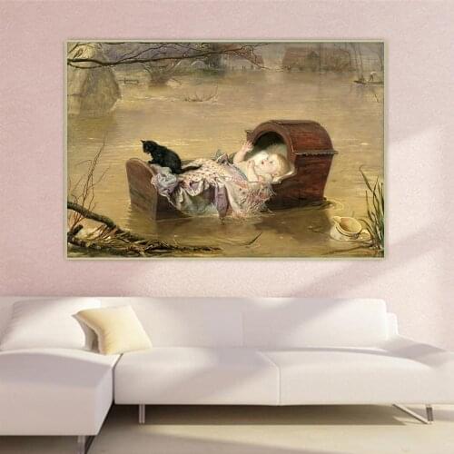 John Everett Millais《A flood》Canvas Art Oil Painting Artwork Poster Picture Wall Hanging Decor Home Living Room Decoration