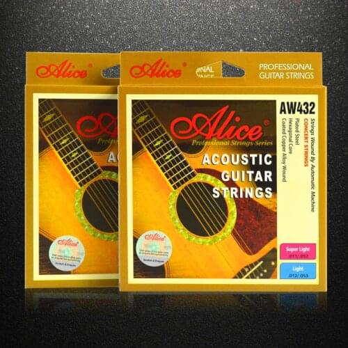 Alice Guitar Strings Sets steel core Folk wooden guitar string Acoustic Guitar accessories string anti-rust coated copper alloyl