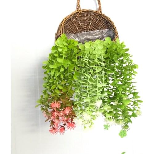 Simulation Indoor Outdoor Plants Wall Background Green Fake Plant Window Decoration Artificial Plant Wall Hanging Eucalyptus