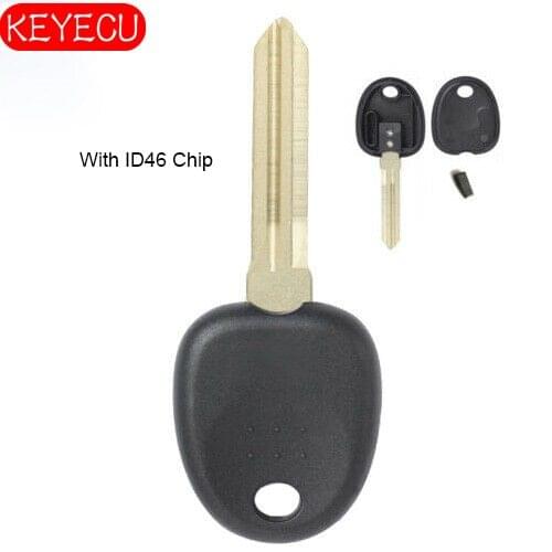 KEYECU Uncut Ignition Transponder Key ID46 Chip Fob for Hyundai Santa Fe Elantra Tucson