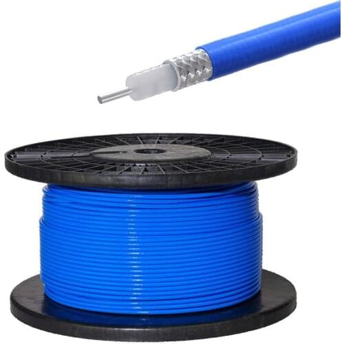 High Quality RF Coax Coaxial RG402 Cable Low Loss 50 Ohm Wires 141'' Semi-Flexible RF Coax Cable with Blue FEP Jacket