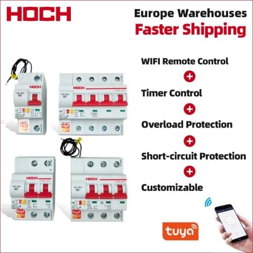 HOCH ZJSB Tuya(Smart Life)WIFI Circuit Breaker Timer Remote Control 1P Automatic Intelligent Switch FACTORY Free Shipping