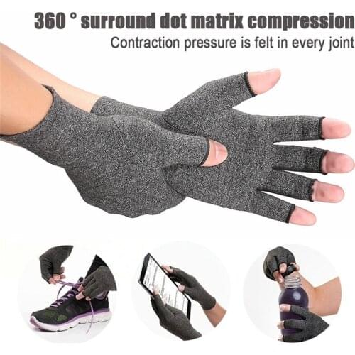 1 Pair Compression Arthritis Gloves Wrist Support Cotton Joint Pain Relief Hand Brace Women Men Therapy Wristband for Adult