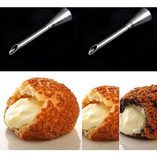 Cream Icing Piping Nozzle Tip 1PC Stainless Steel Cupcake Puffs Injection Cream Nozzle Syringe Puff Nozzle Tip Pastry Tool