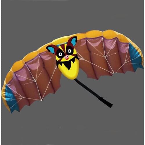 Carton 1.4M Bat Design Kites Soft Dual Line Stunt Sport Parafoil Kite 55-inch with Flying Tool Set