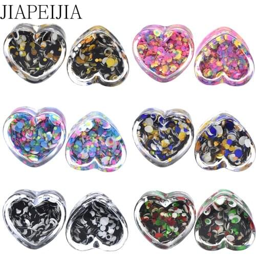 Colourful Acrylic Ear Tunnels and Plugs Heart Shaped Ear Stretching Gauge Expander Body Jewelry 6-25mm