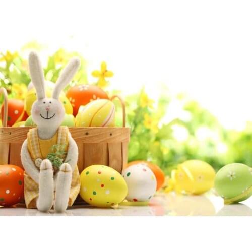 MEHOFOTO Easter Eggs Toy Rabbit Wooden Floor Scenery Baby Photography Backgrounds Custom Photographic Backdrops For Photo Studio