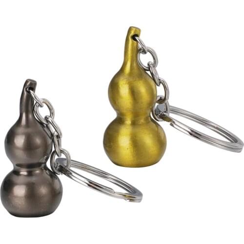Fashion 2 colors 3D Stainless Steel Car Brelok Calabash Keyring Cucurbit Jewelry Pendant Vegetable Simulation Model Charm