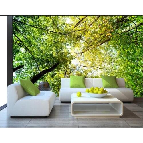 Custom mural on the wall 3d photo wallpaper Green forest scenery home decor living room wallpaper for walls 3 d in rolls