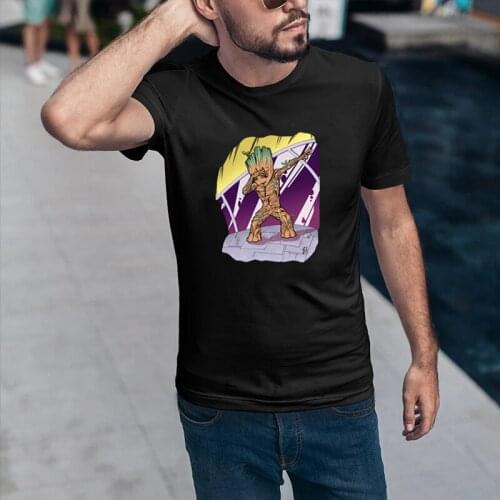 New Arrival Cute I Am Groot Milky Way Guardian Print Man Cartoon Tshirt Harajuku Groot Movie T-Shirt Fashion Summer Casual Tops